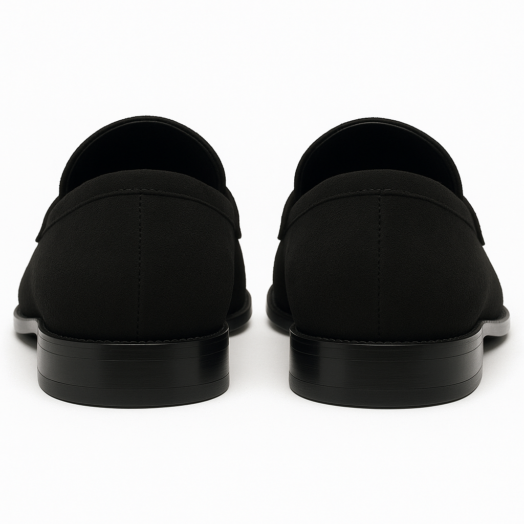 Men's Black Suede Leather Loafers