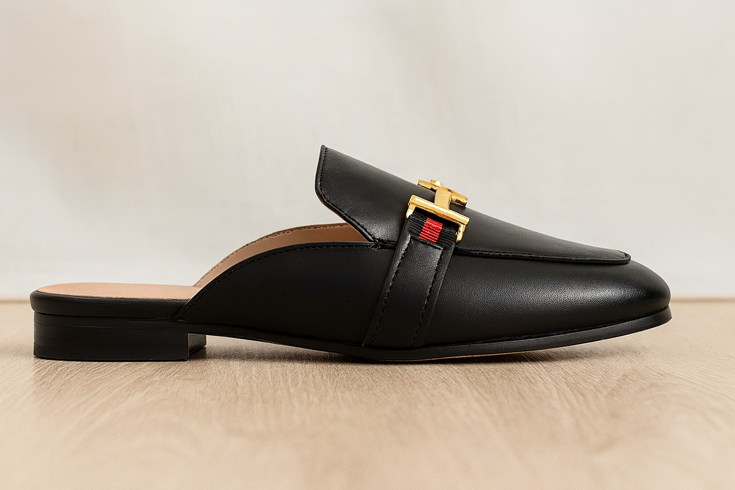 Women's Black European Flat Style Mules