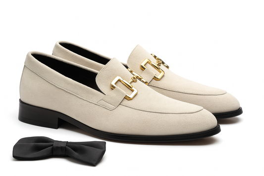 Men's  Beige Suede Leather Loafers