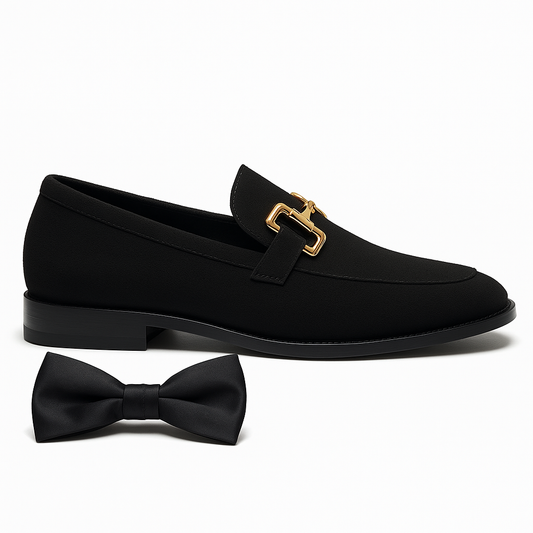 Men's Black Suede Leather Loafers